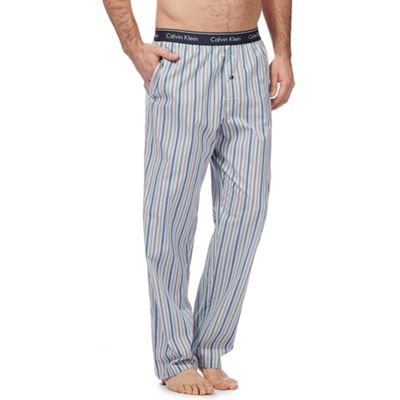 Blue striped print pyjama bottoms